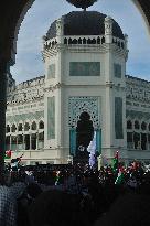 Indonesian For Palestine Mass Protest - Medan