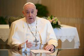 Pope Francis Holds Angelus Prayer Via Video Transmission