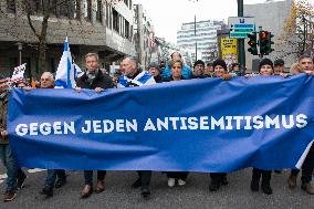 March Against Antisemitism In Duesseldorf