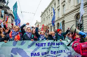National Demonstration To Fight The Violence Against Women, Held In Brussels.