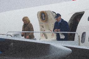 President Joe Biden and first lady Dr. Jill Biden return