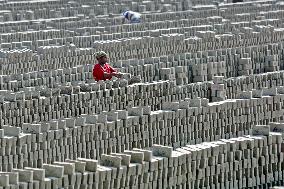 Laborers Work At A Brickyard - Bangladesh