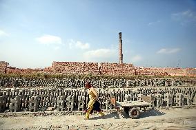 Laborers Work At A Brickyard - Bangladesh