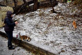 Snowfall and storm in Odesa