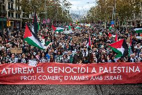 Pro Palestine Rally In Barcelona, Spain.