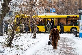 Snowfall in Kyiv