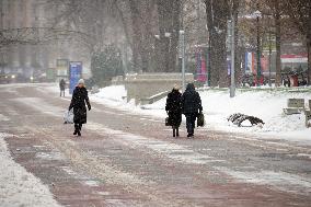 Snowfall in Kyiv