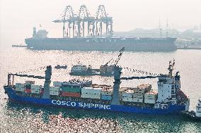 Southeast Asia Cargo Liner Sets Sail From Yantai Port