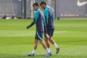 FC Barcelona Training Before The Champions League Match Against FC Porto