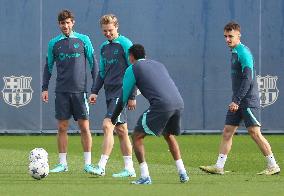 FC Barcelona Training Before The Champions League Match Against FC Porto
