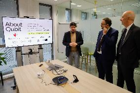 Aurelien Rousseau, Roland Lescure and Sylvie Retailleau visit Paris Biotech Sante