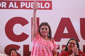 Clara Brugada, Pre Candidate For The Head Of Government Of Mexico City In A Rally