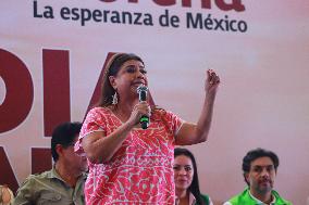 Clara Brugada, Pre Candidate For The Head Of Government Of Mexico City In A Rally