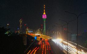 Vehicles Move On The Colombo-Katunayake Motorway