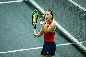 Nuria PARRIZAS DIAZ in action against Patricia Maria TIG of Romania of Spain during the Round of 32 of the Creand Andorra Open W