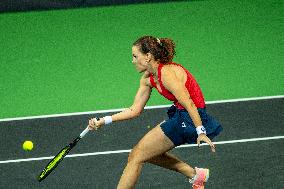 Nuria PARRIZAS DIAZ in action against Patricia Maria TIG of Romania of Spain during the Round of 32 of the Creand Andorra Open W