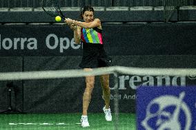 Patricia Maria TIG of Romania in action against Nuria PARRIZAS DIAZ of Spain during the Round of 32 of the Creand Andorra Open W