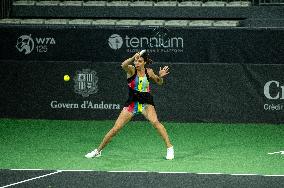 Patricia Maria TIG of Romania in action against Nuria PARRIZAS DIAZ of Spain during the Round of 32 of the Creand Andorra Open W