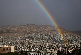 SYRIA-DAMASCUS-RAINBOW