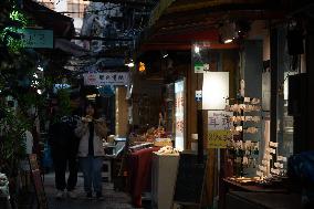 Tourists Visit Lane Street Tianzifang in Shanghai