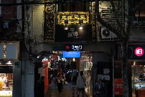 Tourists Visit Lane Street Tianzifang in Shanghai