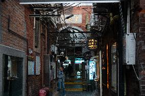 Tourists Visit Lane Street Tianzifang in Shanghai