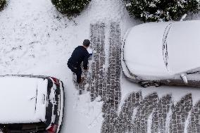 Snow Falls In Krakow