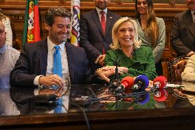 Press conference by André Ventura (Chega) with Marine Le Pen (National Union) and Tino Churpalla (AfD)