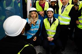 Inauguration Of The First Train Of Line 15 Of The Grand Paris Express In Champigny-sur-Marne