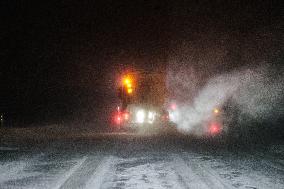 Road cleaning from snow