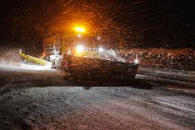 Road cleaning from snow