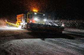 Road cleaning from snow