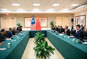 U.S.-NEW YORK-WANG YI-MALAYSIA-FM-MEETING