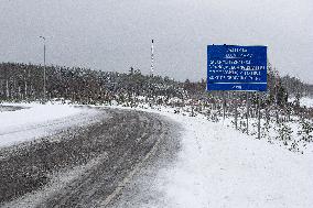 Vaalimaa border check point between Finland and Russia