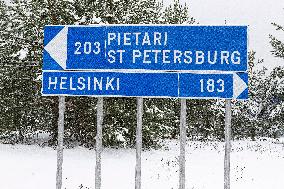 Vaalimaa border check point between Finland and Russia