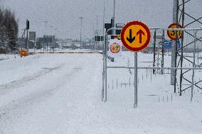 Vaalimaa border check point between Finland and Russia