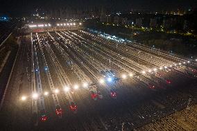 Bullet Train Maintanance in Nanjing