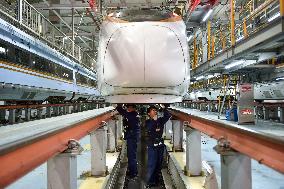 Bullet Train Maintanance in Nanjing