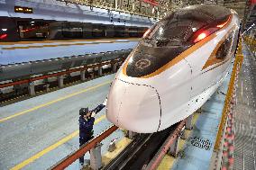 Bullet Train Maintanance in Nanjing