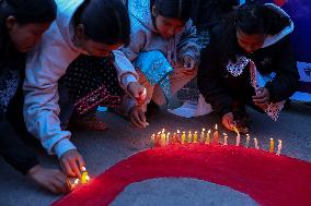 Candle Light Vigil Eve Of AIDS Day In Nepal