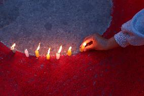 Candle Light Vigil Eve Of AIDS Day In Nepal