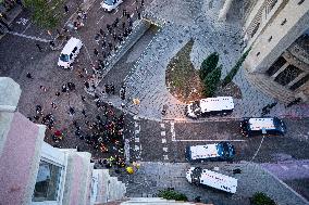 Eviction Of The Occupied Buildings El Kubo And La Ruina In Barcelona.