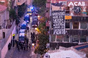 Eviction Of The Occupied Buildings El Kubo And La Ruina In Barcelona.