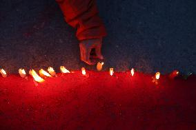 Candle Light Vigil Eve Of AIDS Day In Nepal