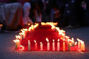 Candle Light Vigil Eve Of AIDS Day In Nepal