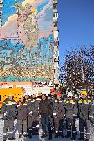 Mural in honour of power engineers and air defence forces unveiled in Kyiv