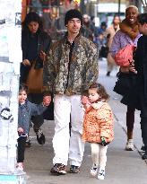 Joe Jonas Out With Daughters - NYC