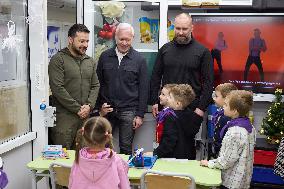 Zelensky Visits School Children - Kharkiv