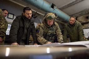 Zelensky Visits A Frontline Command Post - Kupyansk