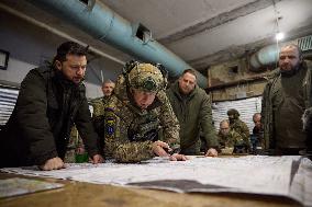 Zelensky Visits A Frontline Command Post - Kupyansk